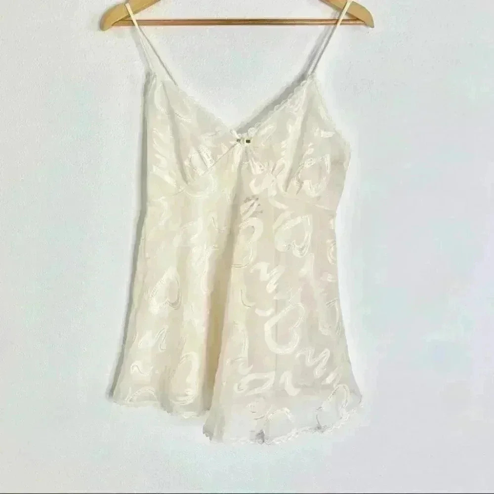 NWT vintage juliara dead stock white heart nightie or nightgown large - Picture 2 of 9